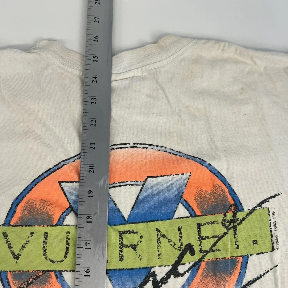 Vintage 1989 Vuarnet France Shirt Mens Large White Logo Graphic Tee Made USA - Picture 10 of 12